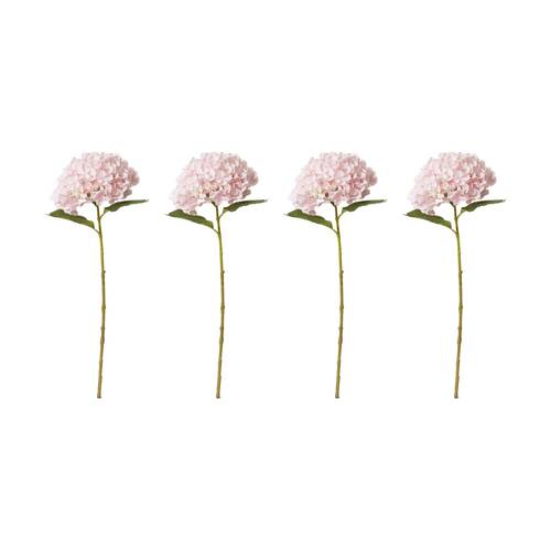 4PK E Style Hydrangea Garden Large Stem Artificial Flower Pink 19x31x65cm