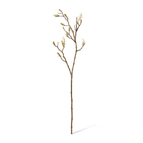 E Style Magnolia Flowering Bud Spray Artificial Flower White Brown 26x18x104cm