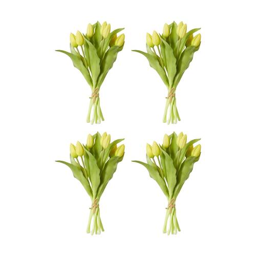 4PK E Style Tulip Bud Bundle Artificial Flower Decoration Yellow 22x22x30cm