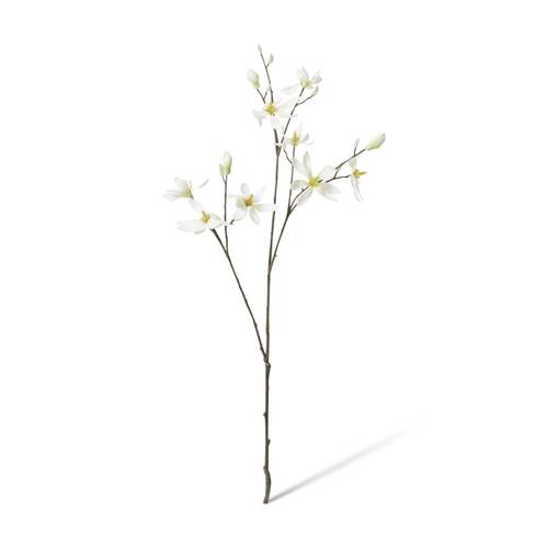 E Style Magnolia Japanese Spray Artificial Flower Stem White 40x30x105cm