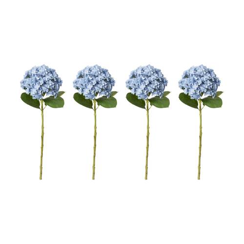 4PK E Style Hydrangea Stem Artificial Flower Decoration Blue 24x24x75cm