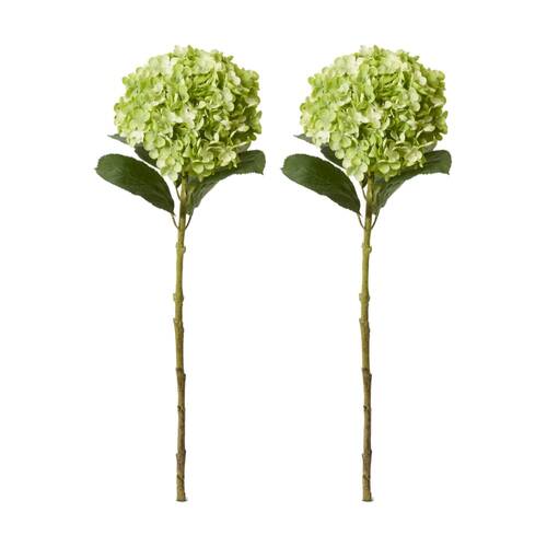 2PK E Style Hydrangea Stem Artificial Flower Decoration Green 24x24x75cm
