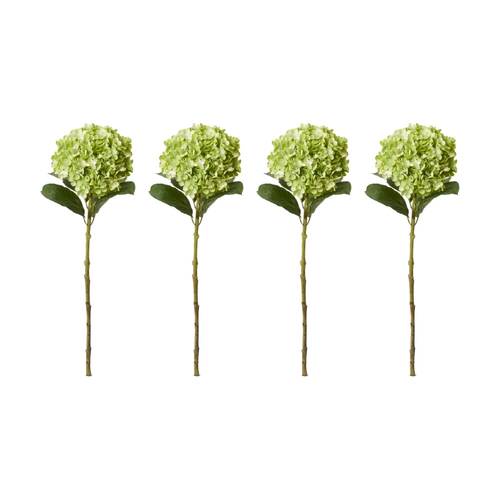 4PK E Style Hydrangea Stem Artificial Flower Decoration Green 24x24x75cm
