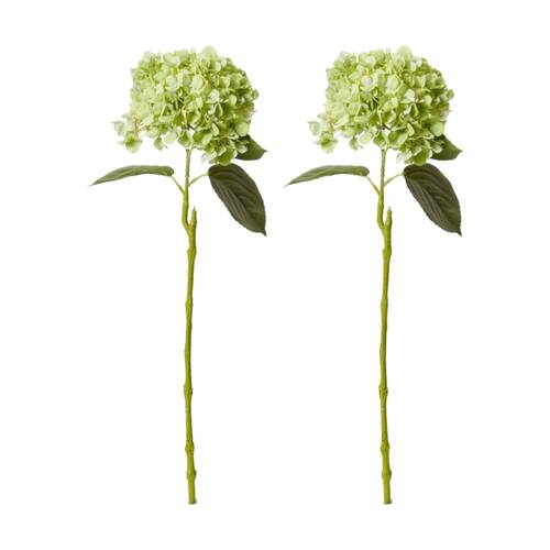 2PK E Style Hydrangea Bloom Stem Artificial Flower Green 25x20x60cm