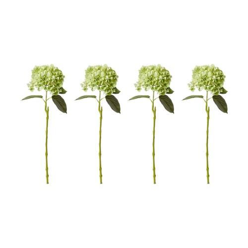4PK E Style Hydrangea Bloom Stem Artificial Flower Green 25x20x60cm