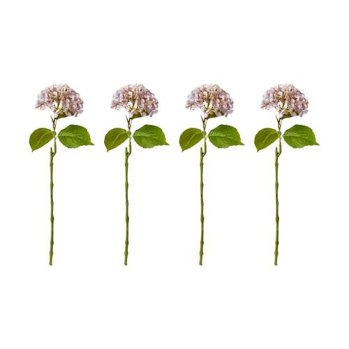 4PK E Style Hydrangea Bloom Stem Artificial Flower Pink 25x20x60cm
