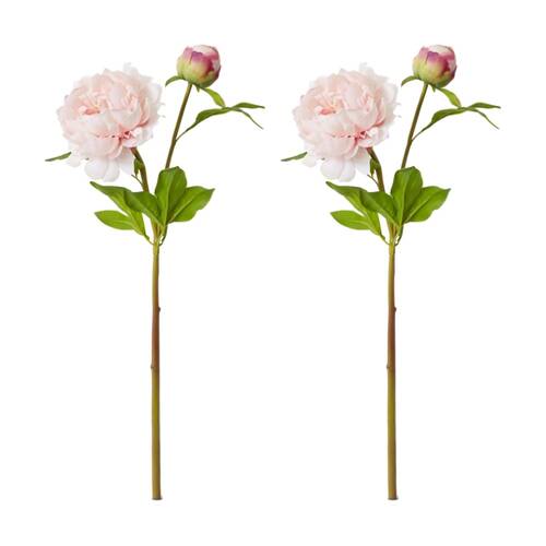 2PK E Style Peony Garden Spray Artificial Flower Stem Pink 30x20x62cm