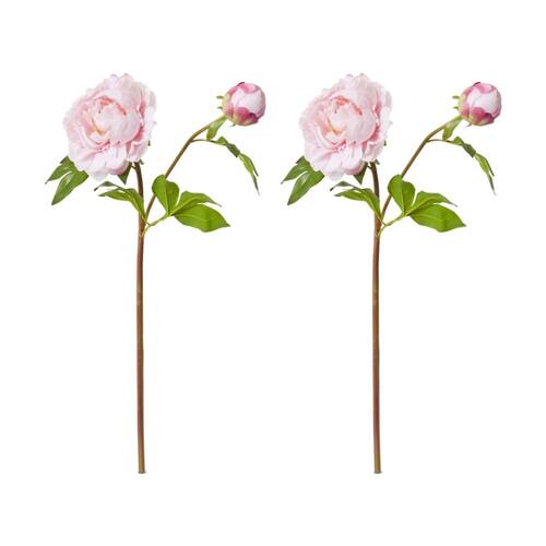 2PK E Style Peony Garden Spray Artificial Flower Stem Soft Pink 30x20x62cm