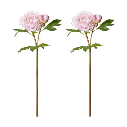 2PK E Style Peony Festiva Spray Artificial Flower Decor Soft Pink 30x20x61cm