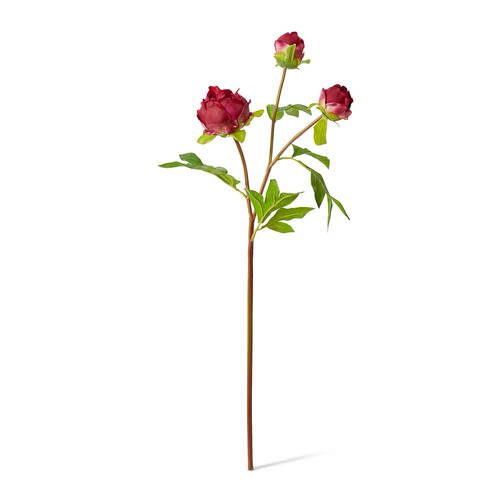 E Style Peony Bud Spray Artificial Flower Stem Burgundy 25x25x62cm
