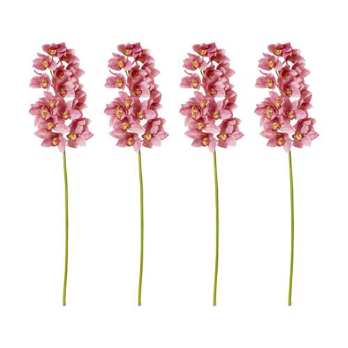 4PK E Style Cymbidium Lush Stem Artificial Flower Mauve 25x10x112cm