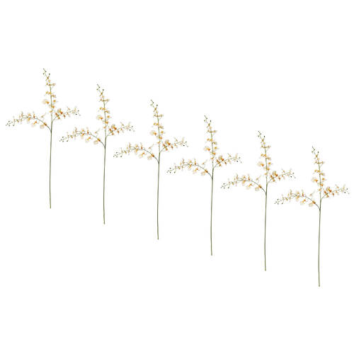 6PK E Style Dancing Orchid Spray Artificial Flower Decoration Peach 23x10x97cm