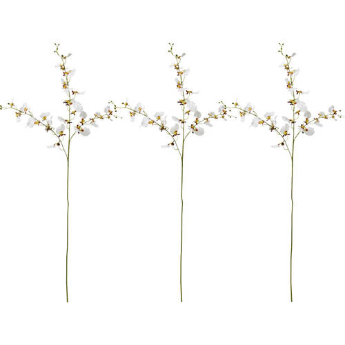 3PK E Style Dancing Orchid Spray Artificial Flower Decoration White 23x10x97cm