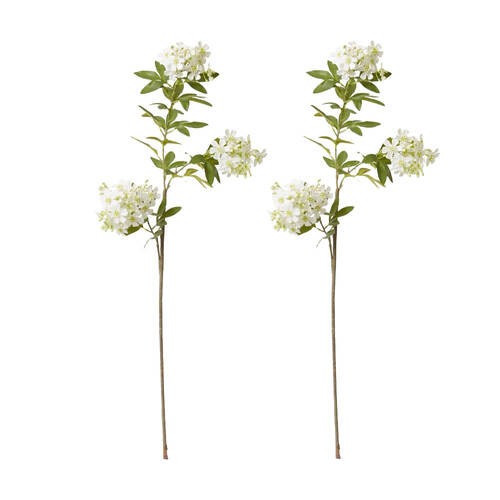 2PK E Style Lace Flower Stem Artificial Floral Decoration White 40x30x100cm
