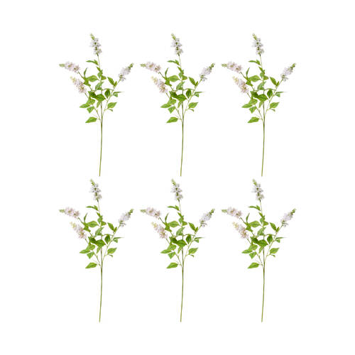 6PK E Style Larkspur Spray Artificial Flower Stem Light Pink 5x10x62cm