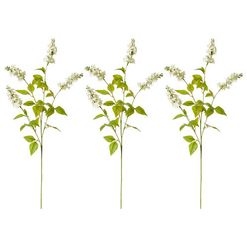 3PK E Style Larkspur Spray Artificial Flower Stem Decoration White 5x10x62cm