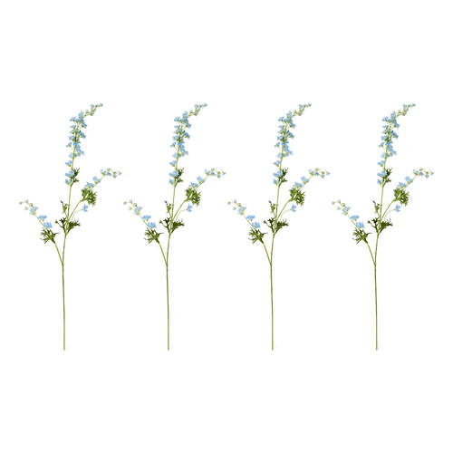 4PK E Style Delphinium Stem Artificial Flower Decoration Blue 4x14x86cm