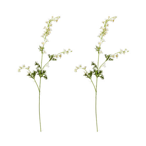 2PK E Style Delphinium Stem Artificial Flower Decoration White 4x14x86cm