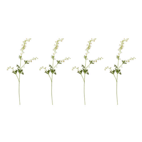 4PK E Style Delphinium Stem Artificial Flower Decoration White 4x14x86cm