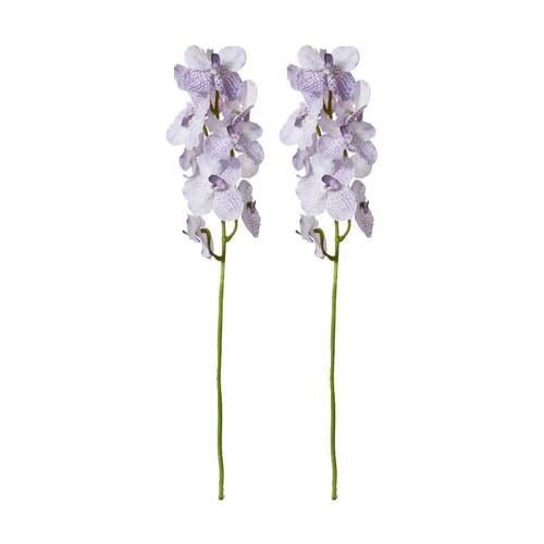 2PK E Style Vanda Orchid Stem Artificial Flower Decoration Lilac 16x16x80cm