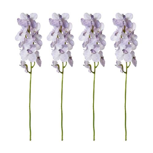 4PK E Style Vanda Orchid Stem Artificial Flower Decoration Lilac 16x16x80cm