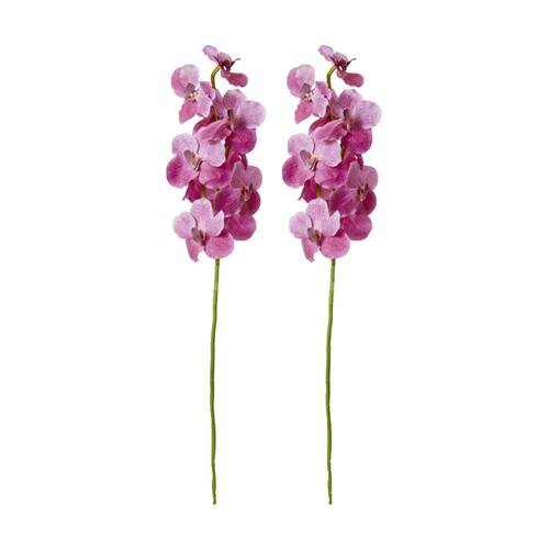 2PK E Style Vanda Orchid Stem Artificial Flower Decoration Pink 16x16x80cm