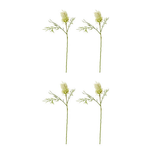 4PK E Style Grevillia Flower Small Stem Artificial Floral White 30x15x76cm