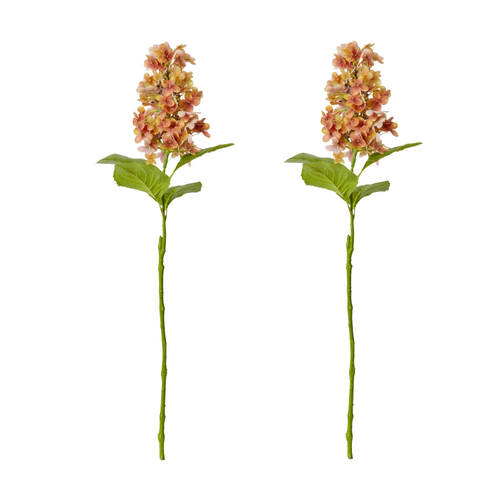 2PK E Style Cone Hydrangea Stem Artificial Flower Decoration Orange 20x20x75cm