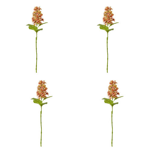 4PK E Style Cone Hydrangea Stem Artificial Flower Decoration Orange 20x20x75cm