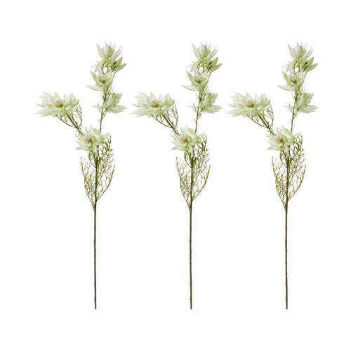3PK E Style Blushing Bride Spray Artificial Flower Stem White 21x21x68cm