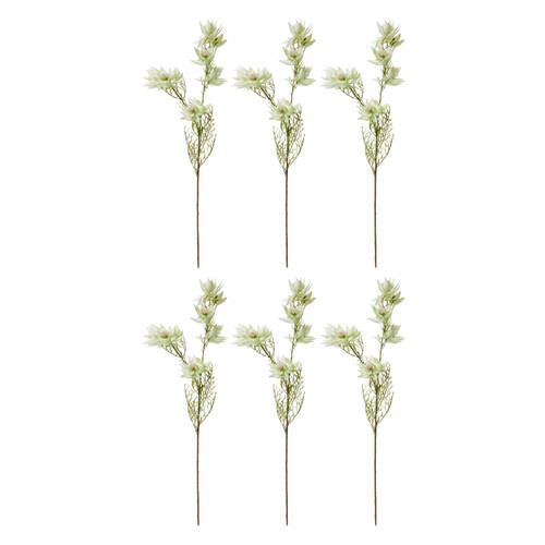 6PK E Style Blushing Bride Spray Artificial Flower Stem White 21x21x68cm