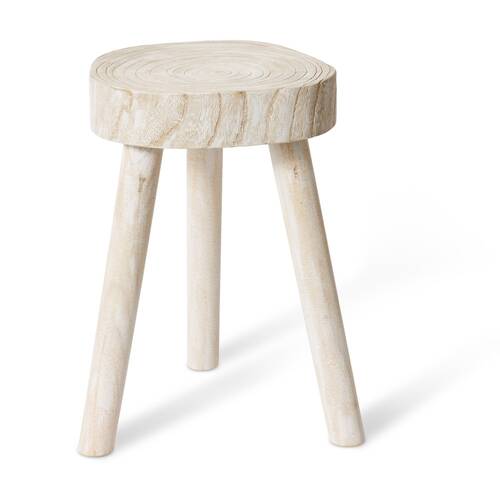 E Style Cesar Side Table Wood Minimalist Home Decor?Whitewash 28x26x42cm