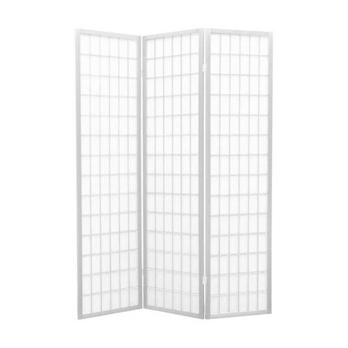 Braz J Bond Three Panel Privacy Room Divider Wooden Frame 180cm White