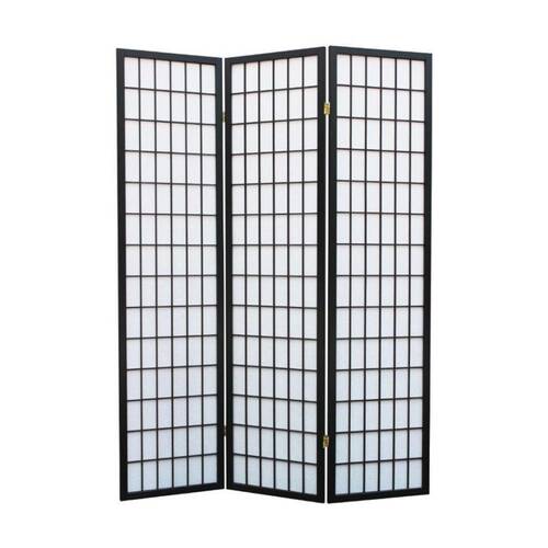 Braz J Bond Three Panel Privacy Room Divider Wooden Frame 180cm Black