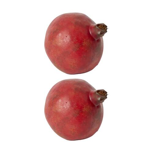 2PK E Style Pomegranate Grand Realistic Artificial Fruit Plastic Red 10cm