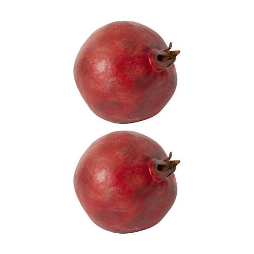2PK E Style Pomegranate Grand Realistic Artificial Fruit Plastic Red 12x12x12cm