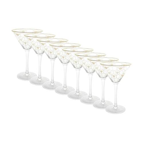 8PK LVD Honeycomb Bee Cocktail Glass Barware/Drinkware Decor 200ml 17x11cm