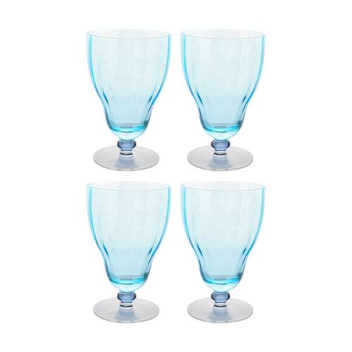 4PK LVD Decorative Ocean Water Glass Barware/Drinkware Decor Blue 14x9x9cm