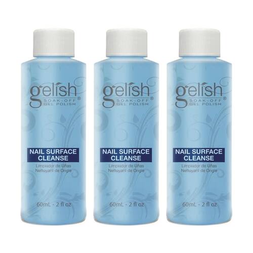 3PK Gelish Mini Nail Surface Cleanse Removes Tacky Bottle Size 2oz 60ml