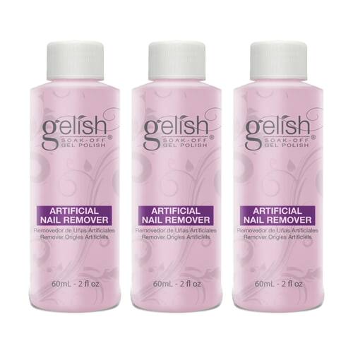 3PK Gelish Mini Artificial Nail Remover 10 Minutes Or Less Bottle Size 2oz 60ml