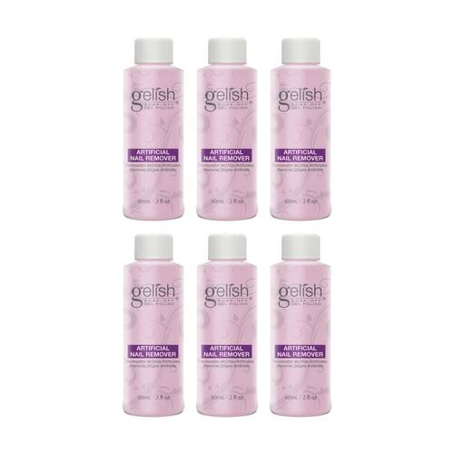 6PK Gelish Mini Artificial Nail Remover 10 Minutes Or Less Bottle Size 2oz 60ml