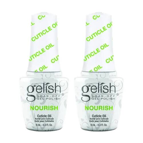 2PK Gelish Mini Gel Polish Nourish Cuticle Oil Rehydrates and Restores 9ml