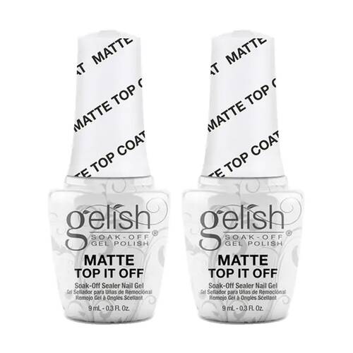 2PK Gelish Mini Matte Top It Off Sealer Gel 50 Applications For Nails 9ml