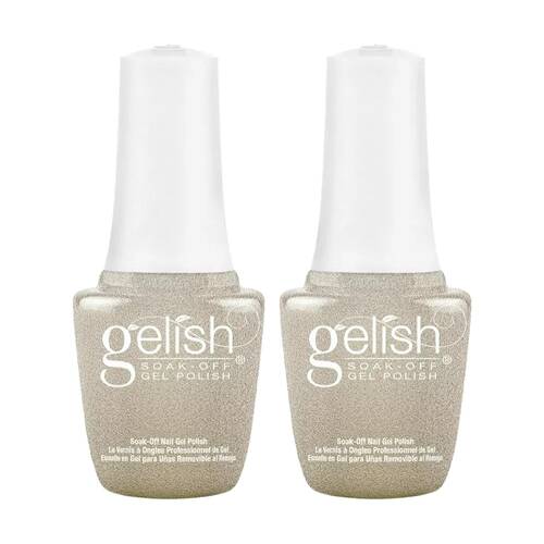 2PK Gelish Mini UV LED Soak Off Gel Nail Polish Give Me Gold 9ml