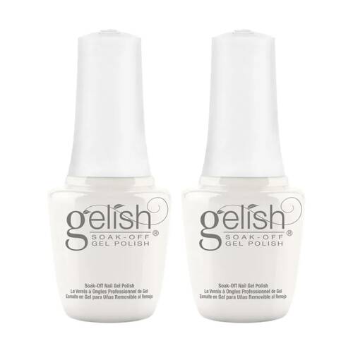 2PK Gelish Mini UV LED Soak Off Gel Nail Polish Colour Sheek White 9ml