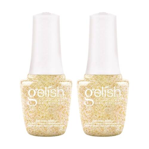 2PK Gelish Mini UV LED Soak Off Gel Nail Polish All That Glitters Is Gold 9ml