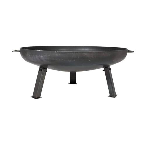 Glow Pittsburgh Low Outdoor Fire Pit W/ Oiled Steel Bowl & Handles 103cm