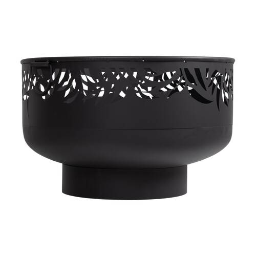 Glow Federation Outdoor Fire Bowl Pit W/ Handles & Decorative Leaf Cut Outs 60cm
