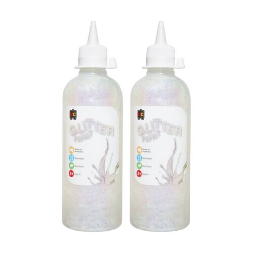 2PK Educational Colours Glitter Acrylic Junior Paint Fairy Krystal 500ml 3y+