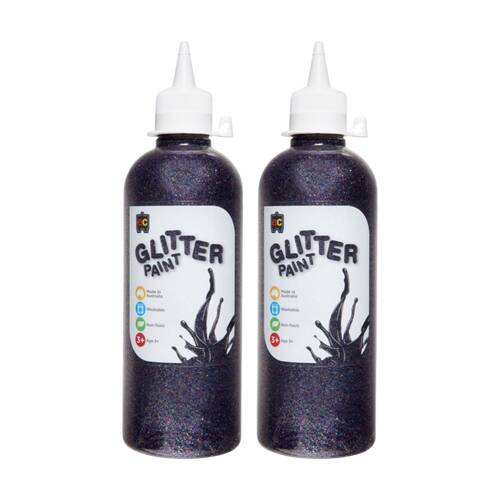2PK Educational Colours Glitter Acrylic Junior Paint Multi 500ml 3y+
